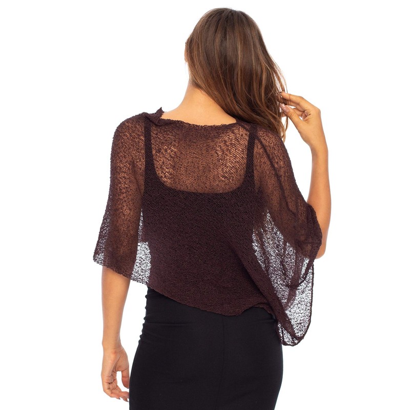 Back from Bali Women's Sheer Poncho Shrug Bolero, Lightweight Summer