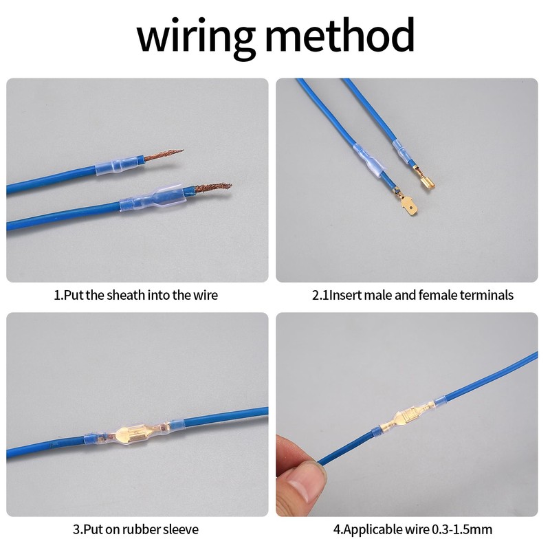 KOXXIAMOQ 600 Pcs 2.8mm 4.8mm 6.3mm Male and Female Wire