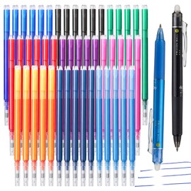 Marspark 48 Pcs 0.7mm Erasable Gel Ink Pen Refills Compatible with Frixion Pen, Erasable Smooth Writing Fine Point Refill for Art Drawing Writing School Office Home Supplies (9 Assorted Colors)
