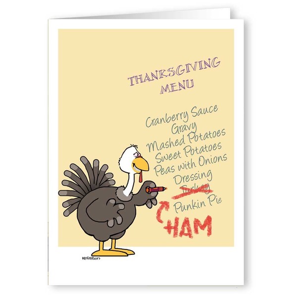 Fall Thanksgiving Card - 18 Thanksgiving Greeting Cards - Happy Thanksgiving Box Set (Menu Change)