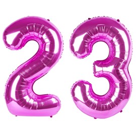 40 Inch Large 23 Balloon Numbers Rose Purple Big Foil Number Balloons Giant Helium Happy Birthday Party Decorations for Man and Women, Huge Mylar Anniversary Party Supplies