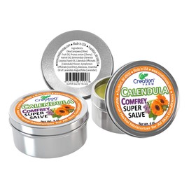 Creation Farm Calendula-Comfrey Super Salve 3 Pack of 4 oz Tins Balsamo pomade herba Caléndula Consuelda crema