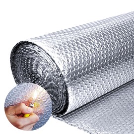 24"x 10 Ft Reflective Window Insulation ,Rv Insulation for Keep Heat, Double Reflective Insulation Fireproof B2 Thermal Insulation Roll for Winter Weatherproof Attics, Windows, Garages RV's, Ducts