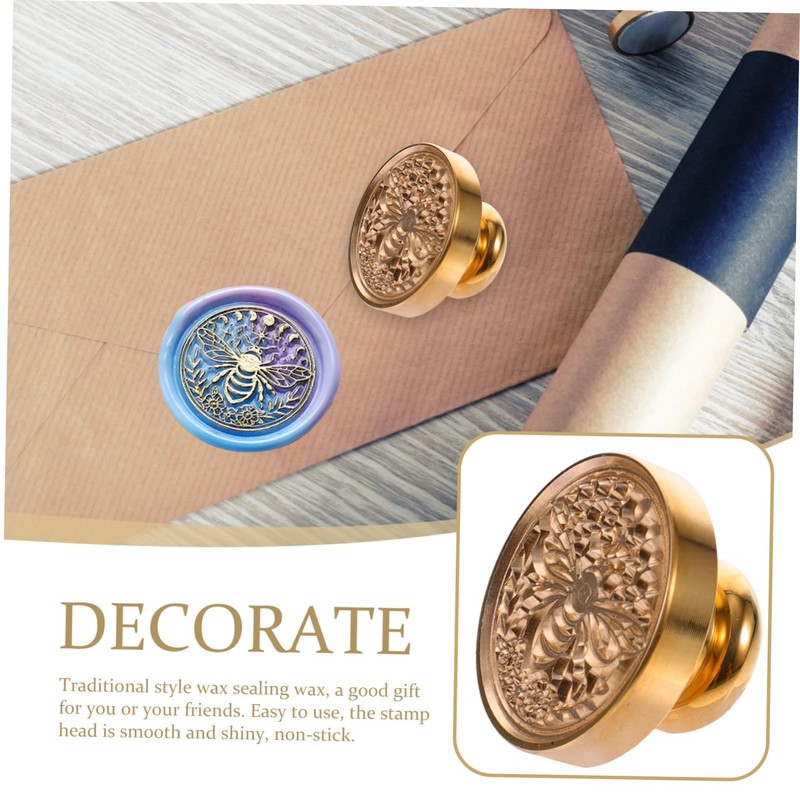 IWOWHERO DIY Crafts Bee Pattern Wax Seal Stamp Head Durable