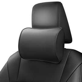 NETSEY Car Headrest Pillow, Soft Memory Foam Car Neck Pillow with Adjustable Strap, Removable Breathable Cover for Long Drives & Office (Black, Pack of 1)