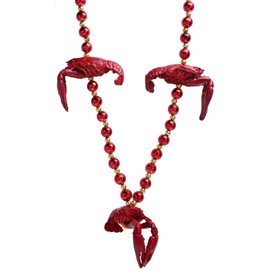 Realistic Crawfish Lobster Mardi Gras Bead Beads Necklace Cajun Creole New Orleans Decor