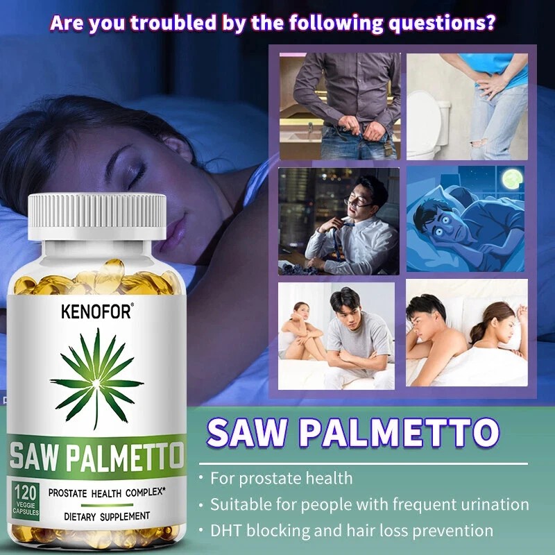 KENOFOR Saw Palmetto 500mg Prostate Supplement Urinary Support - 120