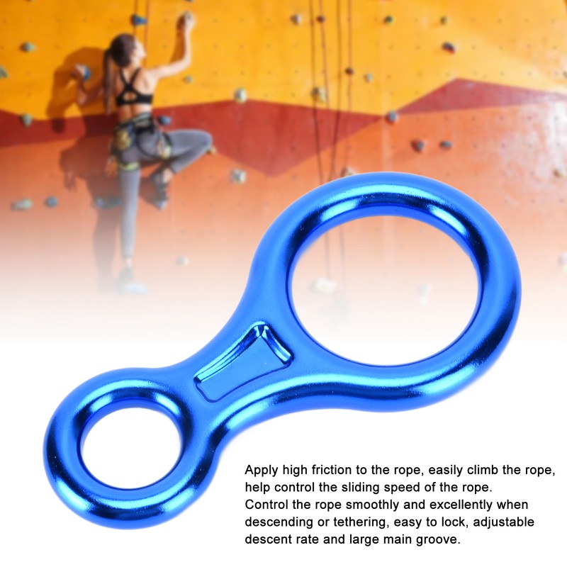 Descender Figure 8 Shape Aluminium Alloy 45KN Descent Abseiling Device