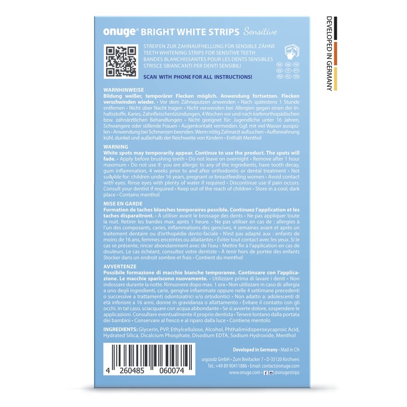 Onuge Bright White Teeth Whitening Strips - Whitening Strips -
