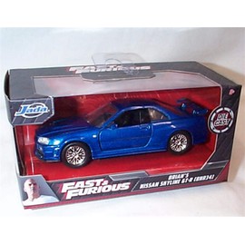 Jada FAST & FURI0US Brians NI'SS'AN Skyline GT-R BNR34 vehicle 1:32 scale diecast model