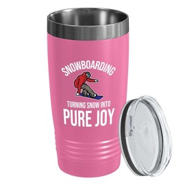 Snowboarding Pink Edition Viking Tumbler 20oz - Snowboarding Turning snow - Ski Snowboard Goggles Snowboarder Skiing Snowboarding Gift Skiers Hiking Mountain Snowboarding