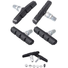 Cheeroyal 2 Pairs 70 mm V Bike Brake Pads with Hex Nuts and Spacers V Bicycle Brake Blocks Set Black