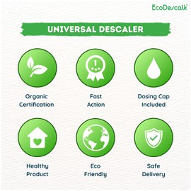 EcoDescalk Universal ecological concentrate (9 descaling processes). 100% natural descaler. Suitable for kettles, washing machines, dishwashers. Developed in Germany.