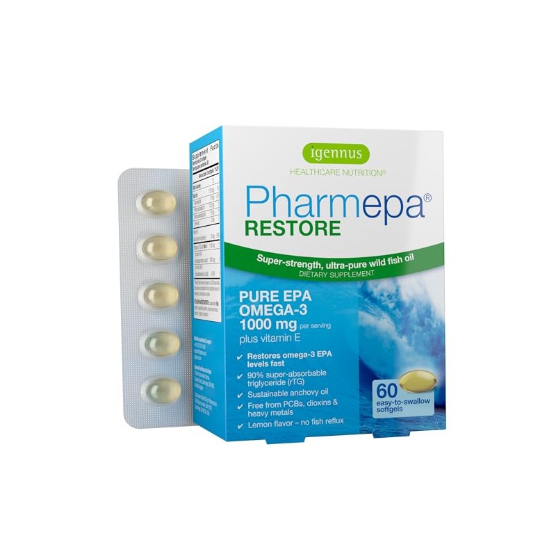 Pharmepa RESTORE Pure EPA Omega-3 Fish Oil, 1000mg EPA per