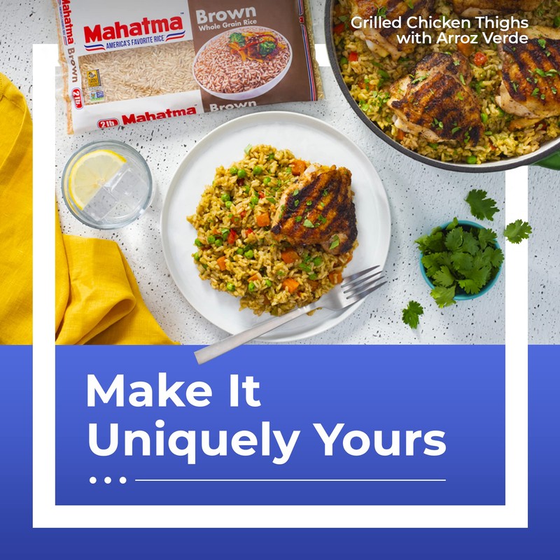 Mahatma Mahatma Whole-Grain Brown Rice, 2lb Bag of Rice, Stovetop