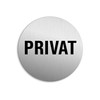 Door Sign Private Diameter 75 mm Aluminium Stainless Steel Look