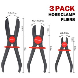 BILITOOLS Hose Pinch Off Pliers Clamp Pliers Plastic Straight for Flexible Fuel Line Radiator Coolant Brake Line Hoses Clamp etc