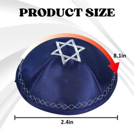 Kippah for Men - Yamaka Jewish Hat, Blue Yamika Star of David, Yair Emanuel Jewish Hats for Men, Yarmulke Cotton Silk Star Embroidered Kippah Yamaka, Yarmulke Men's Birthday Gifts