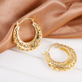 ALEXCRAFT Silver 925 Earrings Oval Hoop Earrings for Women, Sterling Silver Hoop Earrings Large Silver 925 Earrings Hanging Drop Earrings Lightweight Chunky Hoop Earrings Oval Hammer Earrings for