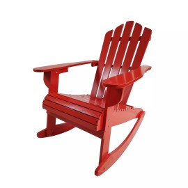 Unbranded Reclining Wooden Outdoor Rocking Adirondack chair, Red