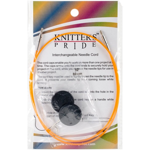 Knitter's Pride (32" w/Tips Interchangeable Single Cords, Orange