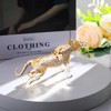 Crystal Gold Leopard Figurines Ornaments Valentine's Birthday for Her, Leopard