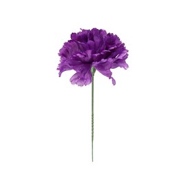 Larksilk Purple Silk Carnation Picks, Artificial Flowers for Weddings, Decorations, DIY Decor, 100 Count Bulk, 3.5" Carnation Heads with 5" Stems