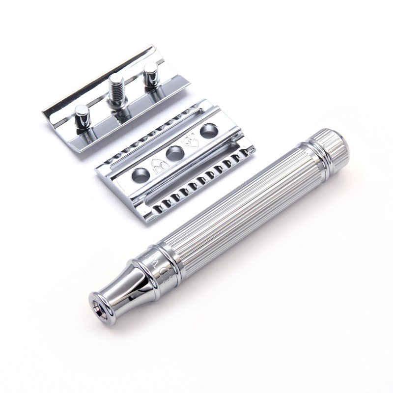 Edwin Jagger DE89Lbl Lined Detail Chrome Plated Double Edge Safety