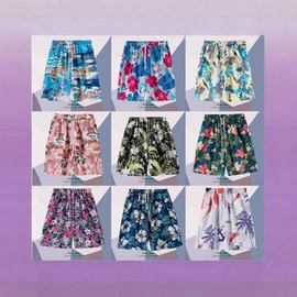 Men's Beachwear Board Shorts Rash Guard Swim Bottoms Beach Shorts TK53 2XL/K2119 White 5ea