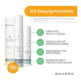Kit Despigmentante Protector Solar+suero Ojos+crema De Noche