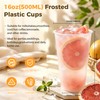 KesaPlan 50 Pack 16oz Clear Frosted Plastic Cups, Disposable Wedding