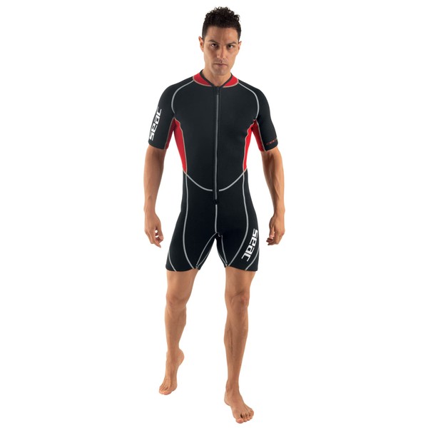 Seac M.CORTO CIAO Men's Wetsuit (Shorty) - Multicoloured (Black/Red) - L