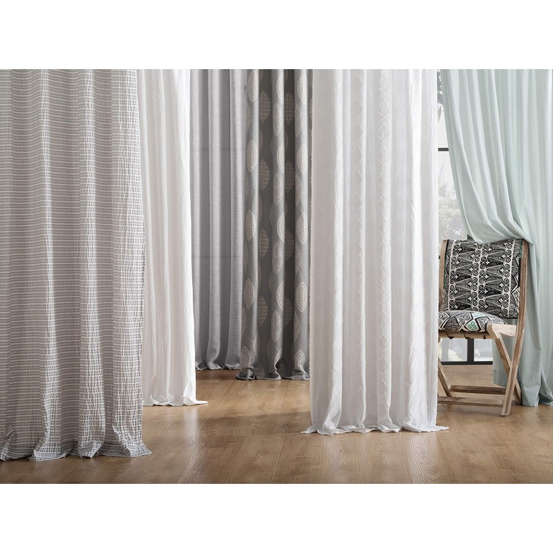 Archaeo Washed Cotton Twist Tab Curtain, 52" x 108", White
