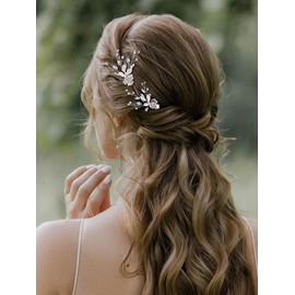 2Pcs Wedding Hair Pins Bridal Rhinestone Wedding Hair Accessories Hair Pieces for Brides Bridesmiad,Silver