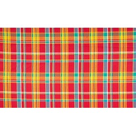 Cotton 100% Poplin Fabric Material Tartan Madras Check Rainbow 009, 1MTR 145cmx100cm