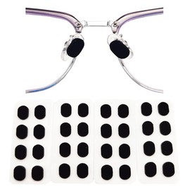 Ovewibi Nose Pads Soft Foam Self-Adhesive Anti-Slip for Eyeglasses Sunglasses and Protect The Makeup, 16 Pairs, 0.04 inches, Oval (Black)