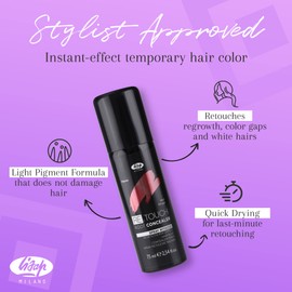 Lisap Red Root Touch Up for Temporary Hair Color | Instant Concealer for Color Gaps & White Hairs | 2.54 fl oz