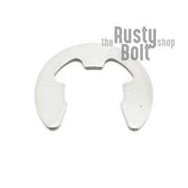 The Rusty Bolt Shop 10mm E Clip, Stainless Steel, Circlip Side Mount, External Retaining Ring - 1