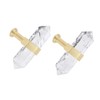 mookaitedecor Set of 2 70mm Clear Quartz Crystal Stone Wands
