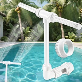 Pool Fountain, Dual Fountain, 360° Adjustable, Pool Fountain with Adapter, Pool Fountain Waterfall, Pressure and Height Adjustable Pool Water Fountain for Pool and Spa
