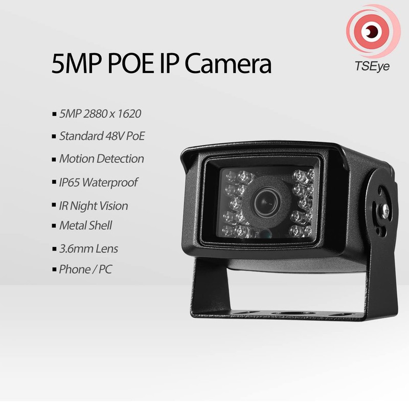 REVODATA 5MP POE IP Camera,UltraHD Mini Security Camera Indoor, IP65