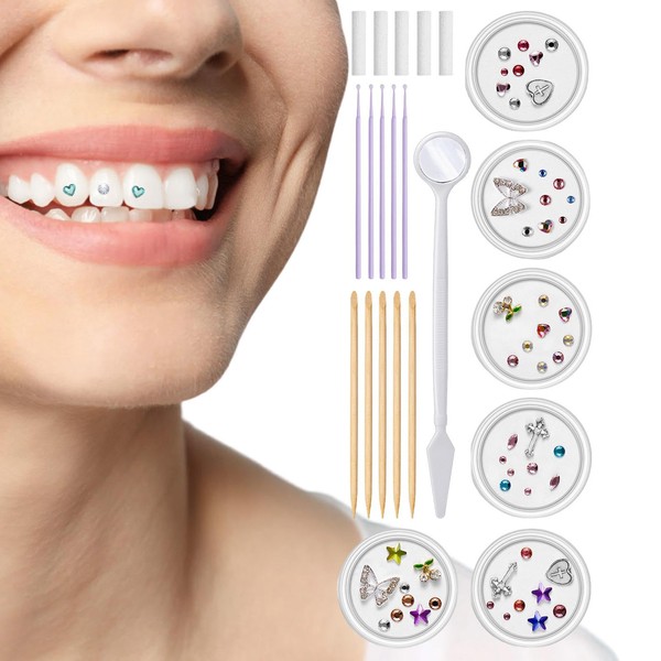 Teeth Gems Jewelry | Stylish Teeth Crystal Set,Creative Tooth Gems