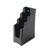 Deflecto Countertop Black 4 Tier 4 Pocket 1/3 A4 (DL