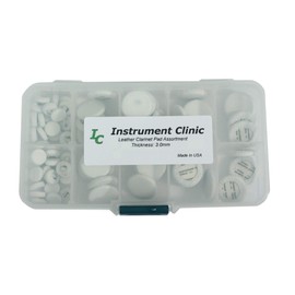 Instrument Clinic White Leather Clarinet Pad Assortment (50 pads) Made in USA!