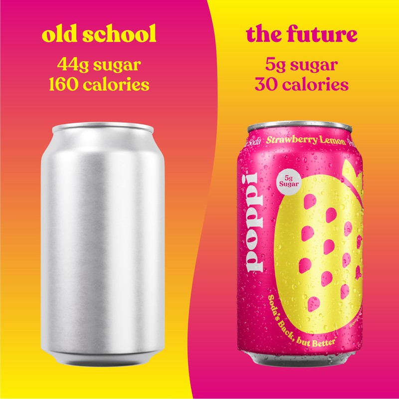 Poppi Sparkling Prebiotic Soda Beverage with Apple Cider Vinegar, Seltzer