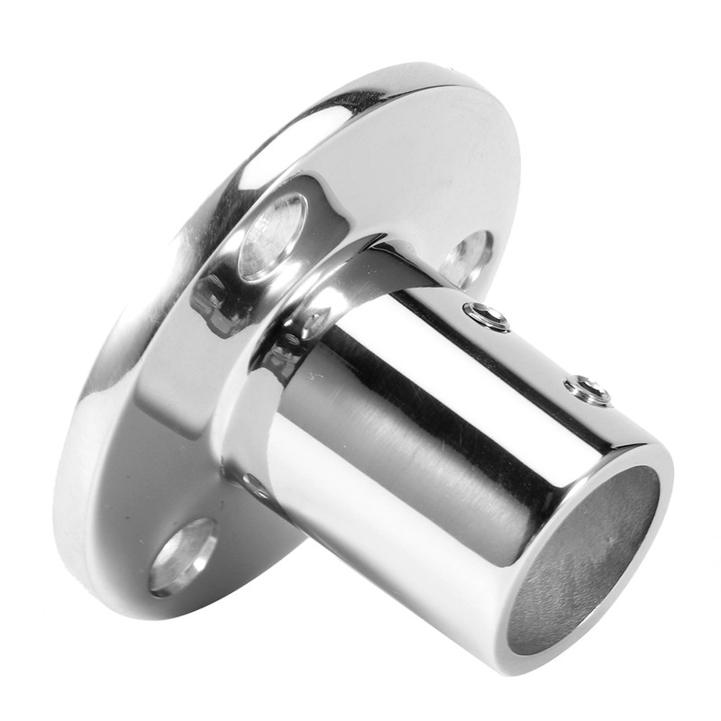 90 Degree Round Tube Base Hand Rail Fitting 316 Stainless