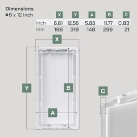 Vent Systems White ABS Plastic - Access Panel 6 x 12 Inch - Access Panel with Door for Drywall, Wall and Ceiling Electrical and Plumbing Service Wall Hole Cover - Exterior Dimensions 6.6x12.6 Inch