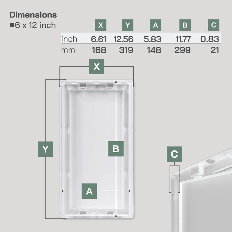 Vent Systems White ABS Plastic - Access Panel 6 x