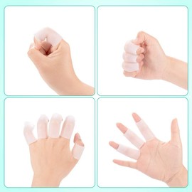 Mcvcoyh Gel Finger Supporter (12 Pieces), Finger Protection Cap, Knuckle Supporter, Thumb, Heburden Nodule Supporter, Mamorin, Finger Sleeve, Spring Finger
