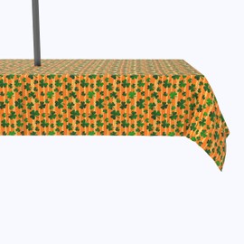 Fabric Textile Products, Machine Washable, 100% Milliken Polyester, Tablecloths, Table Runners, Napkins, & Outdoor Tablecloths, Orange Paint Stroke Celtic Pride (Outdoor 60" x 84")